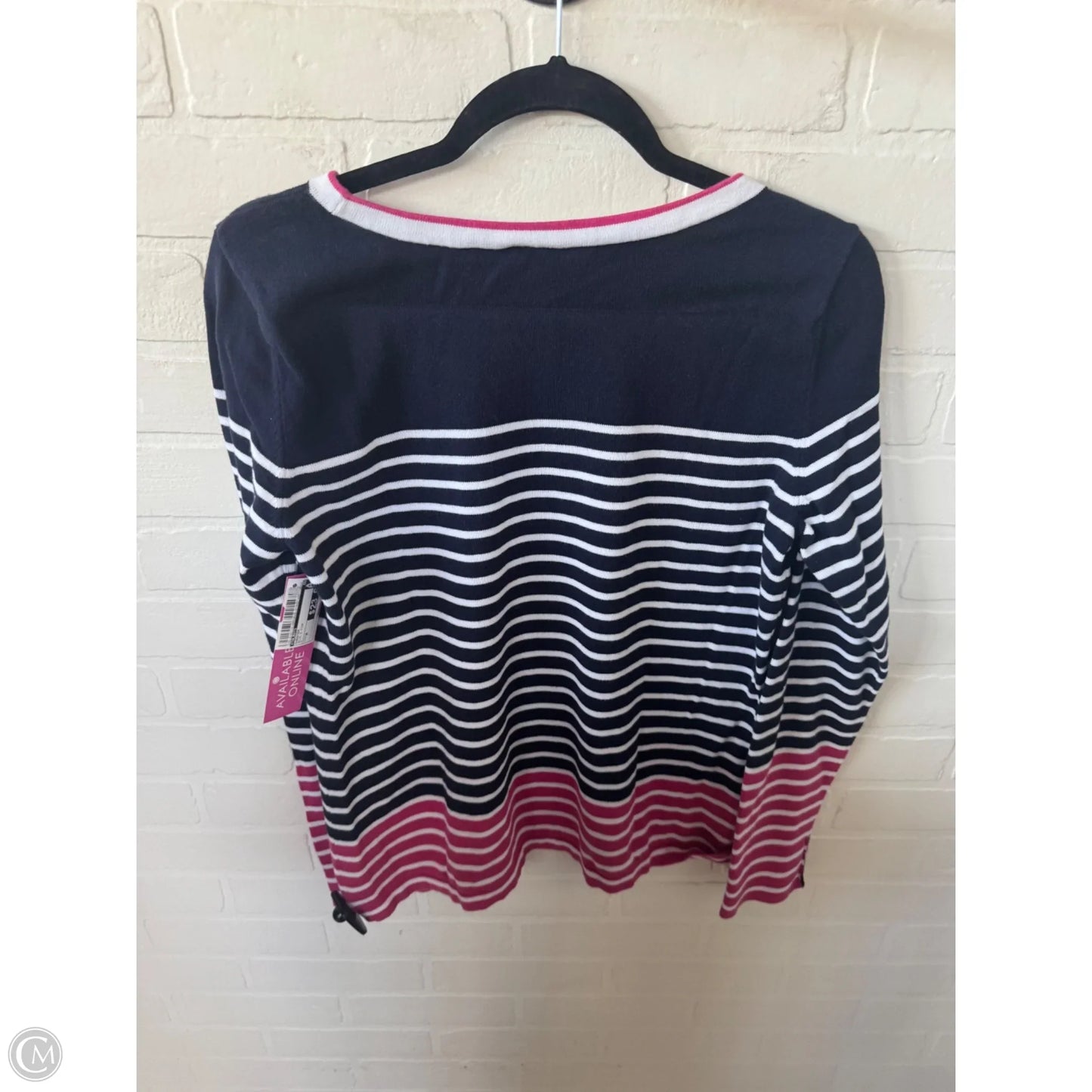 Sweater By Talbots In Blue & Pink, Size: M