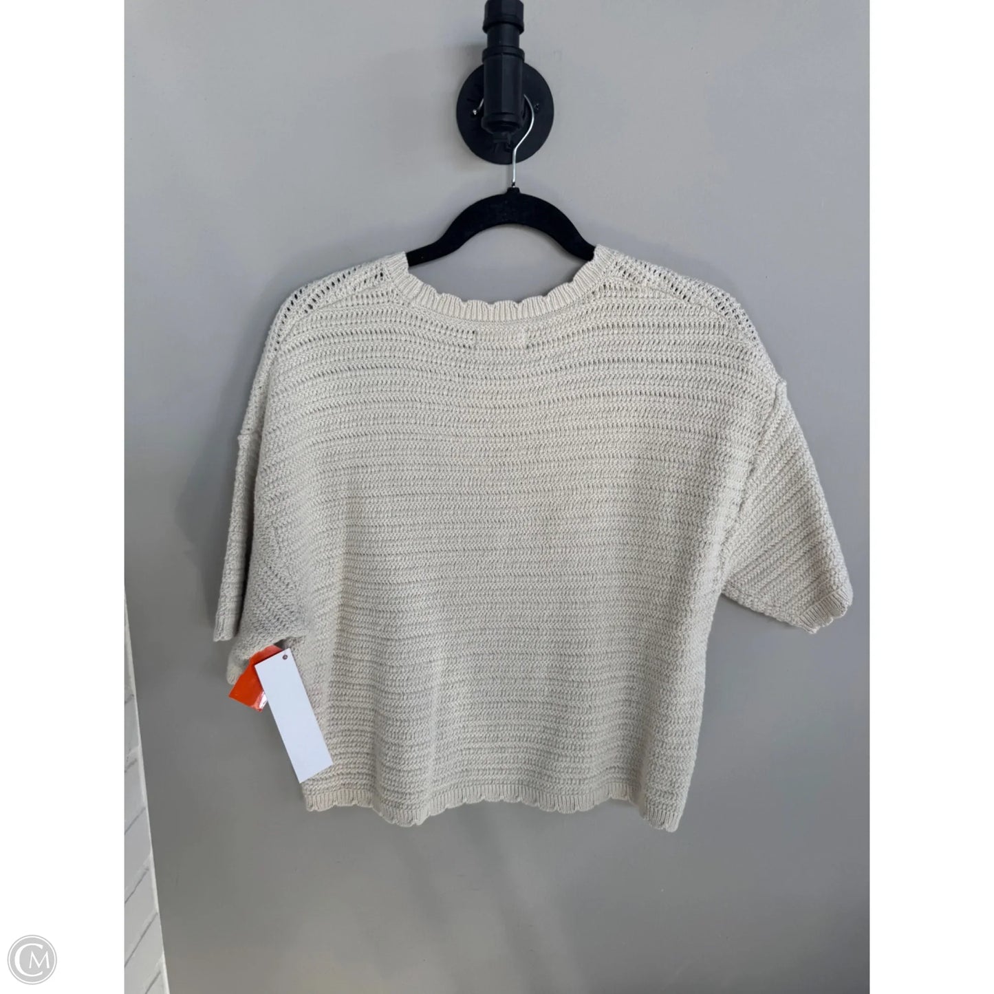 Sweater Short Sleeve By Universal Thread In Cream, Size: L