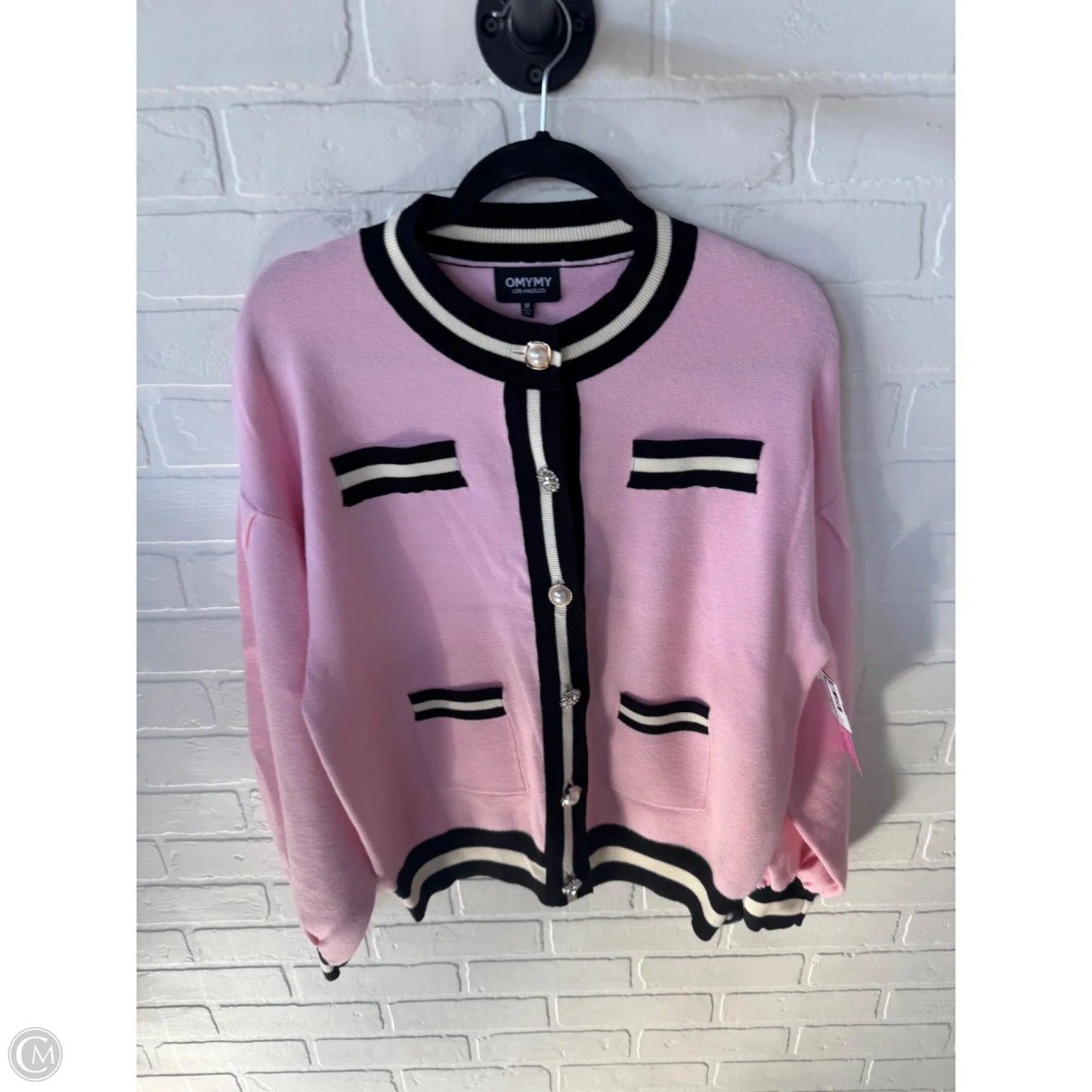 Sweater Cardigan By Cmc In Blue & Pink, Size: M