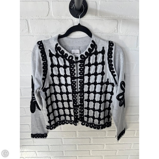 Sweater Cardigan By Nic + Zoe In Black & Grey, Size: S