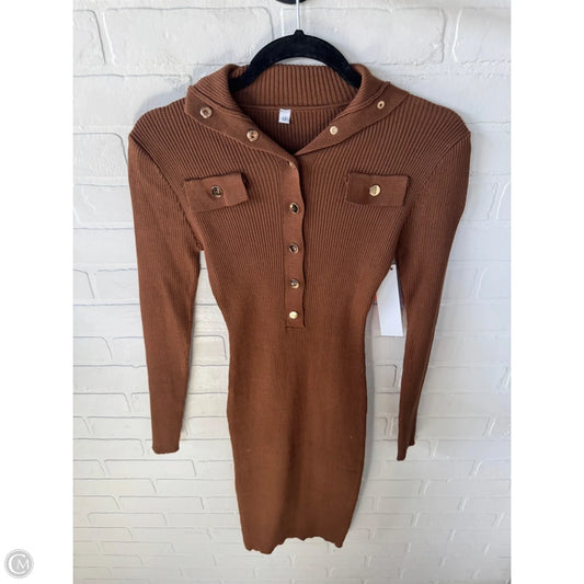 Dress Sweater By Shein In Brown, Size: M