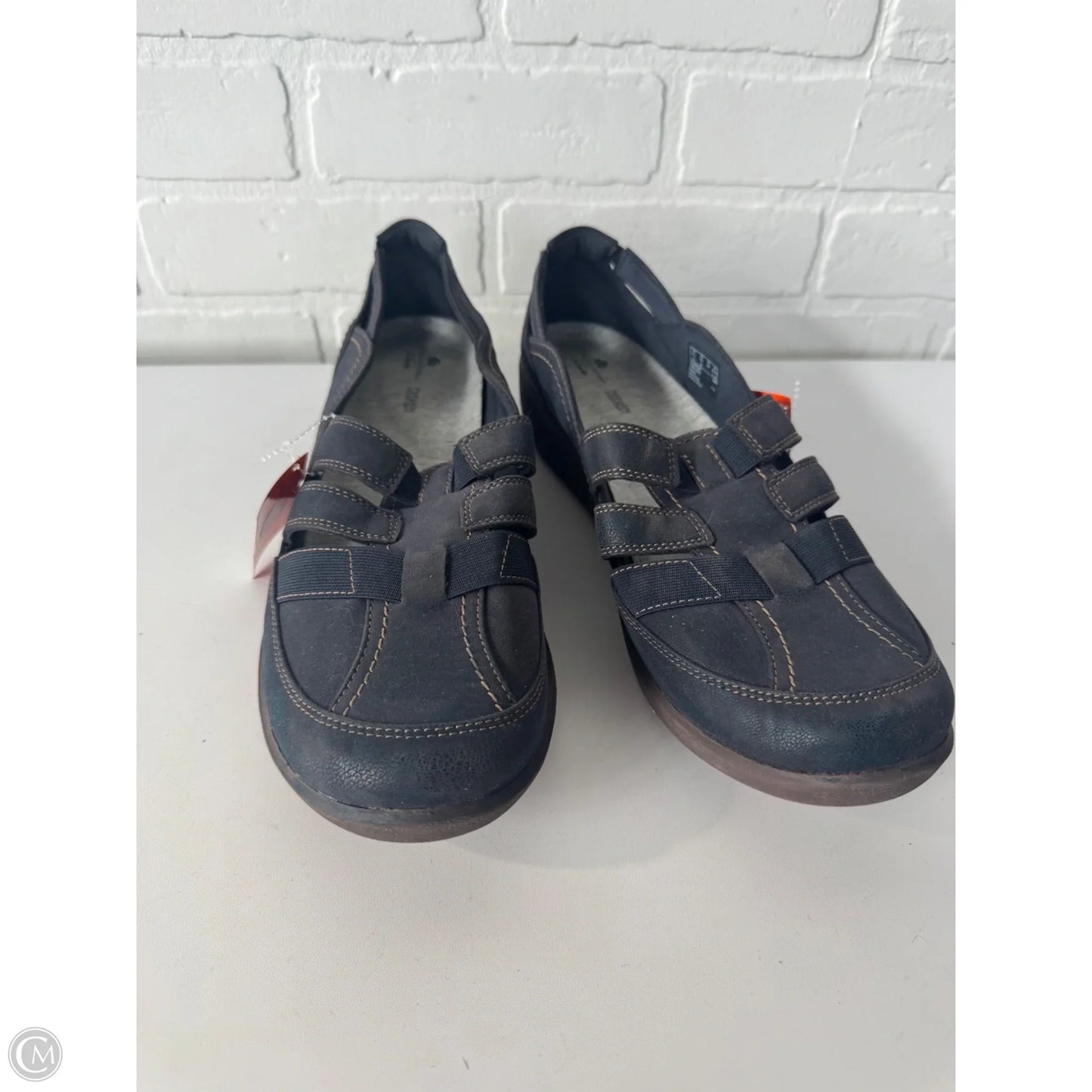 Shoes Flats By Clarks In Blue & Tan, Size: 11