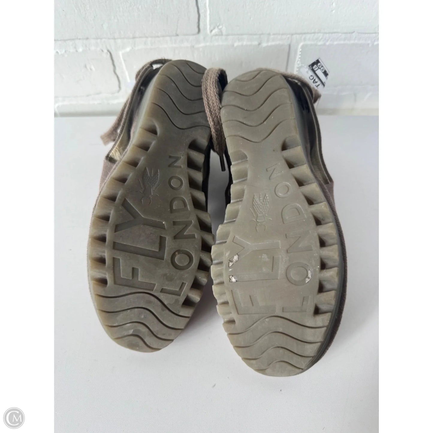 Sandals Heels Wedge By Fly London In Taupe, Size: 6.5