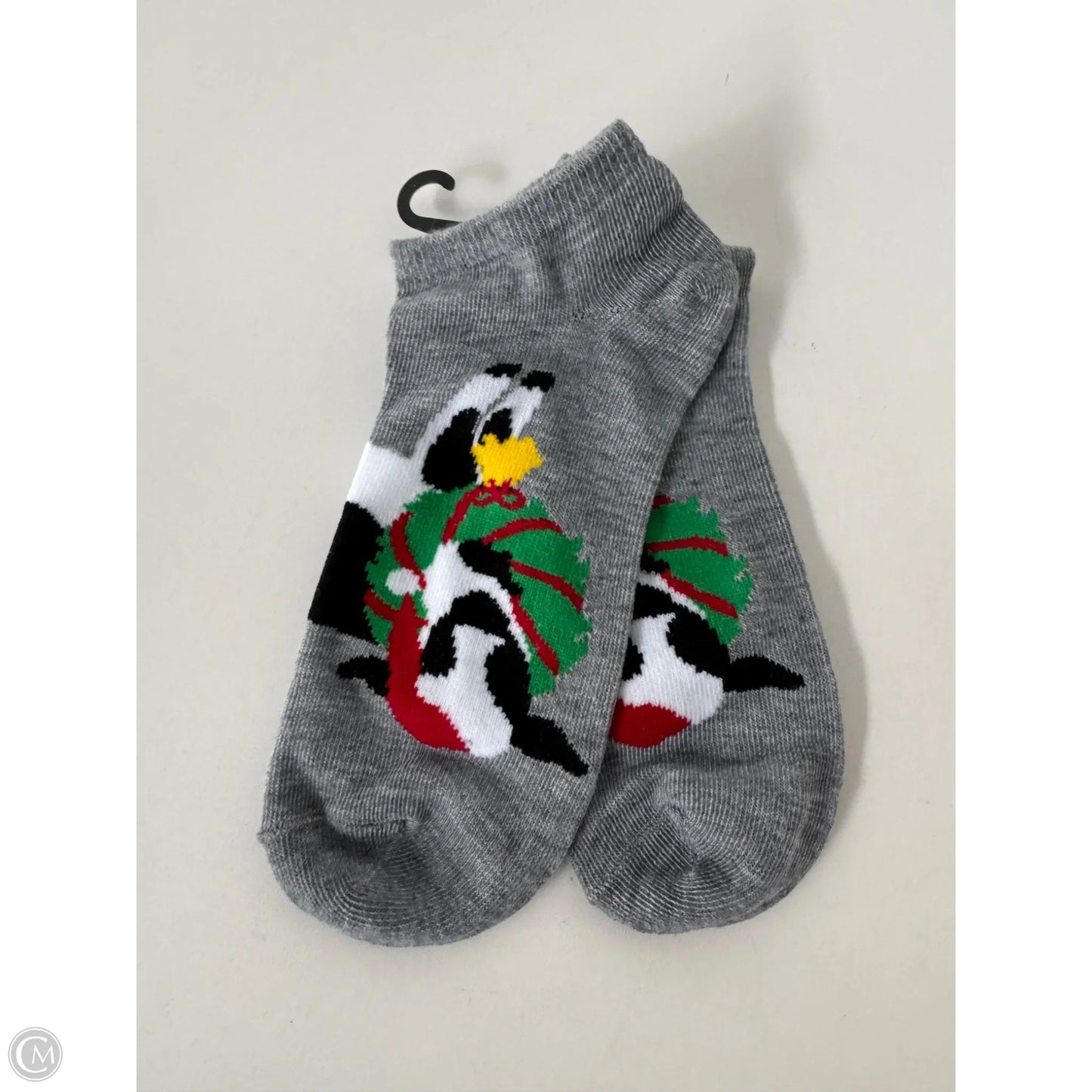 Socks By Clothes Mentor In Grey & Red, Size: Osfm