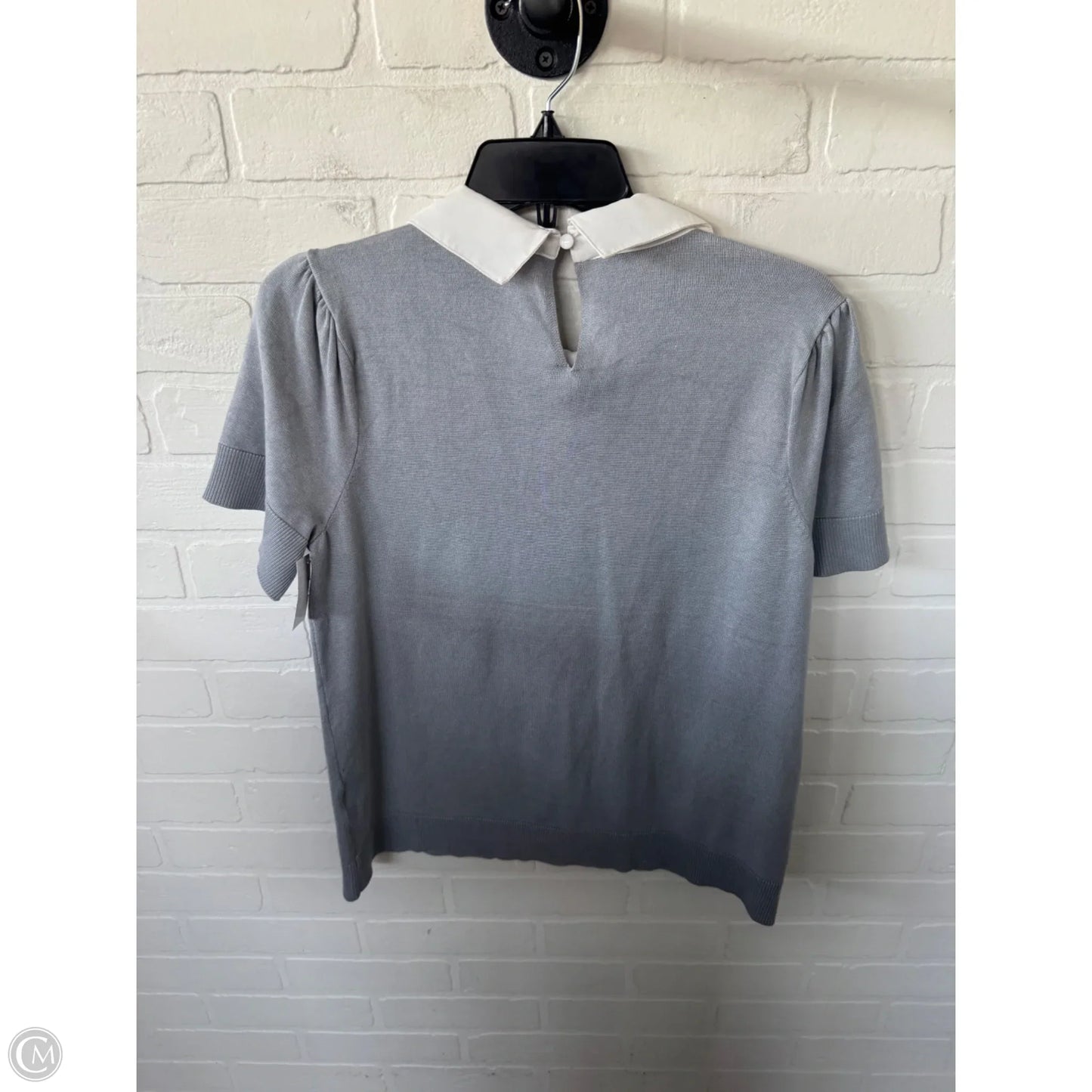 Sweater Short Sleeve By Belldini In Grey & White, Size: L