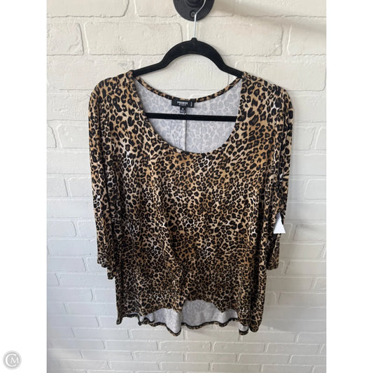 Tunic 3/4 Sleeve By Premise Studio In Animal Print, Size: 2x