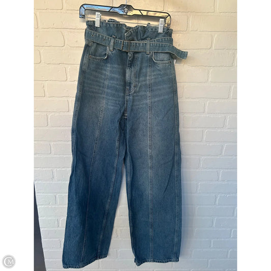 Jeans Wide Leg By Zara In Blue Denim, Size: 4