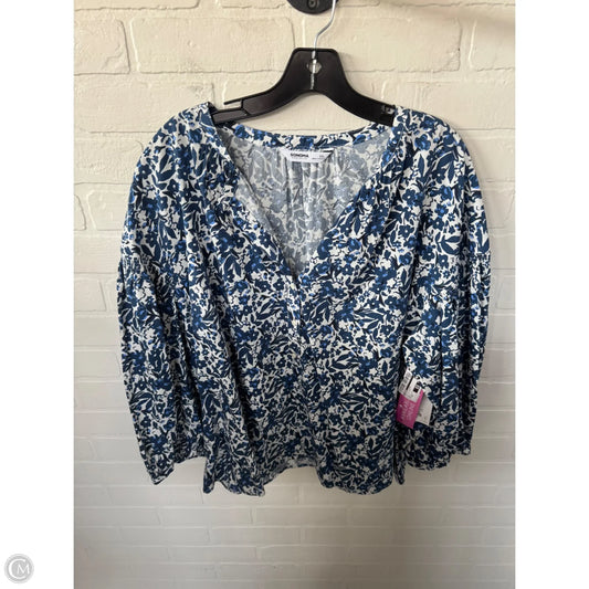 Top 3/4 Sleeve By Sonoma In Blue & White, Size: Xxl