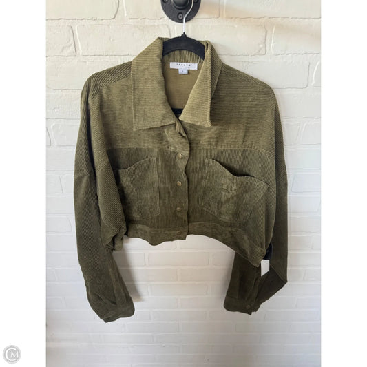 Jacket Shirt By Favlux In Green, Size: L