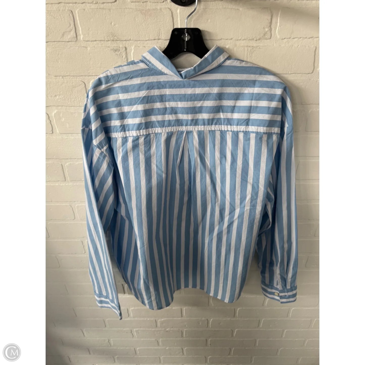 Top Long Sleeve By Old Navy In Blue & White, Size: L