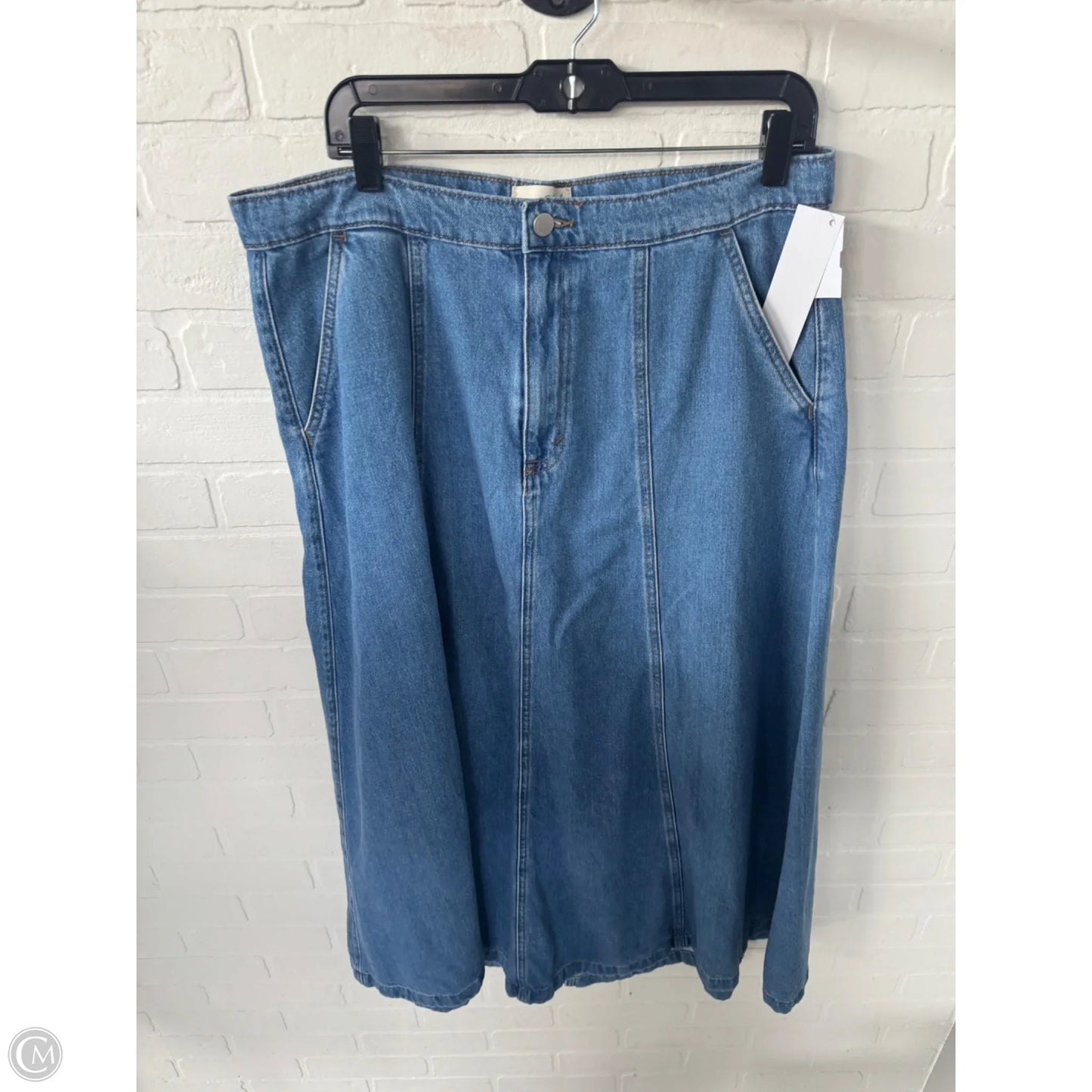 Skirt Maxi By Universal Thread In Blue Denim, Size: 14