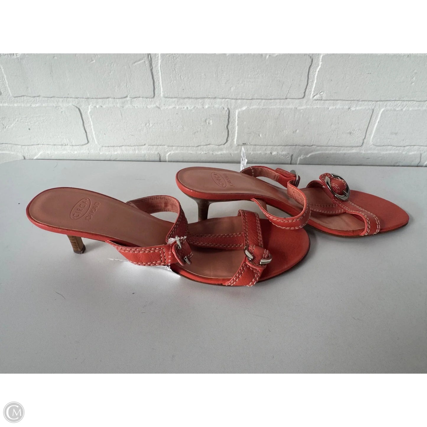 Sandals Heels Kitten By Circa Joan And David In Orange, Size: 9