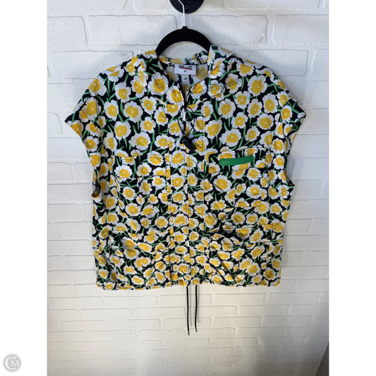 Vest Designer By Diane Von Furstenberg In Black & Yellow, Size: L