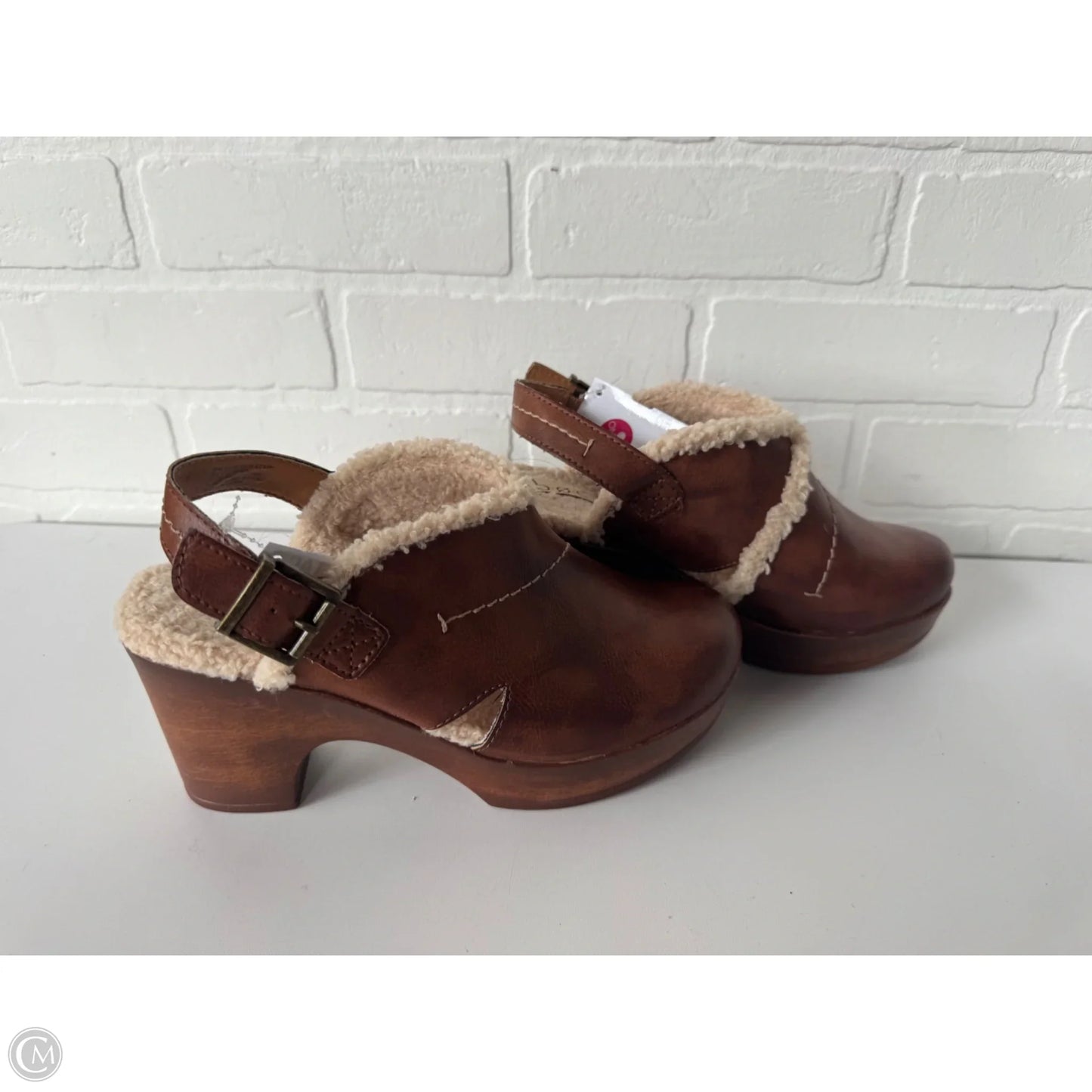 Shoes Heels Block By Boc In Brown & Cream, Size: 7