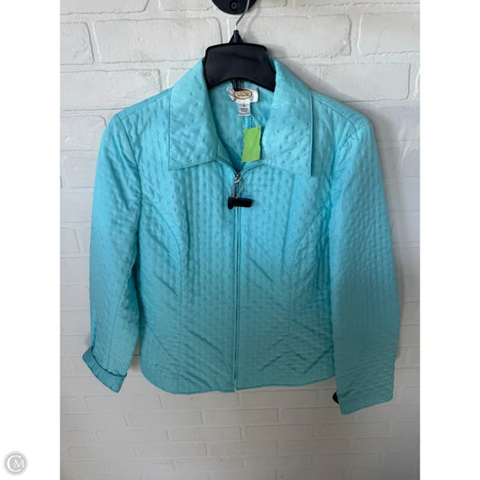 Jacket Windbreaker By Talbots In Blue, Size: M