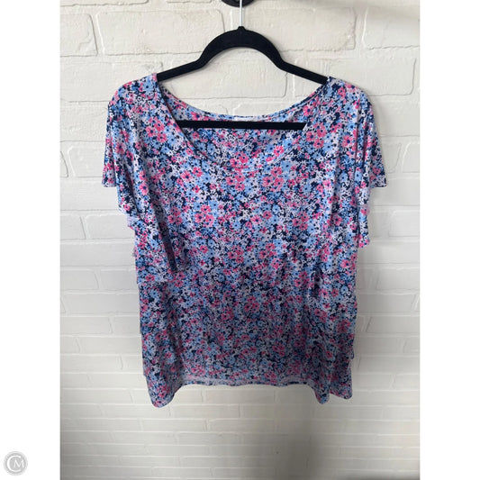 Top Short Sleeve By Westport In Blue & Pink, Size: 3x
