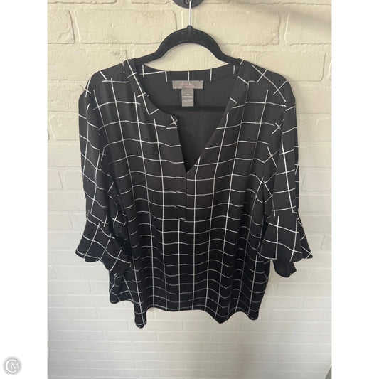 Tunic Short Sleeve By Clothes Mentor In Black & White, Size: 3x