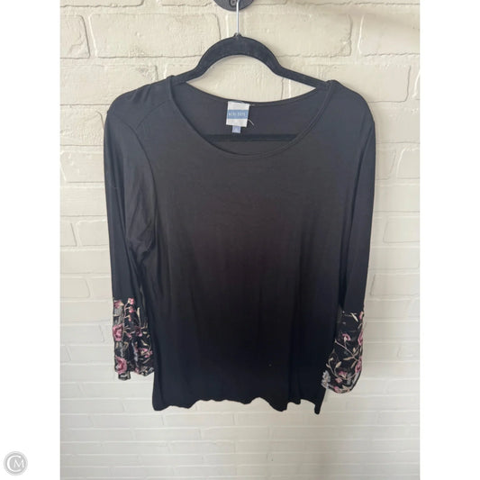 Top Long Sleeve By Cme In Black & Pink, Size: 1x