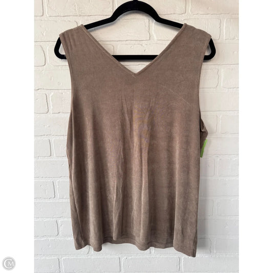 Blouse Sleeveless By Chicos In Tan, Size: Xl