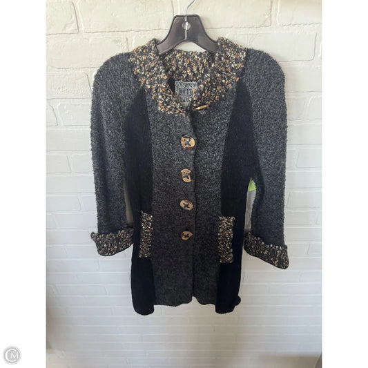 Sweater Cardigan By Curio In Black & Grey, Size: Mp