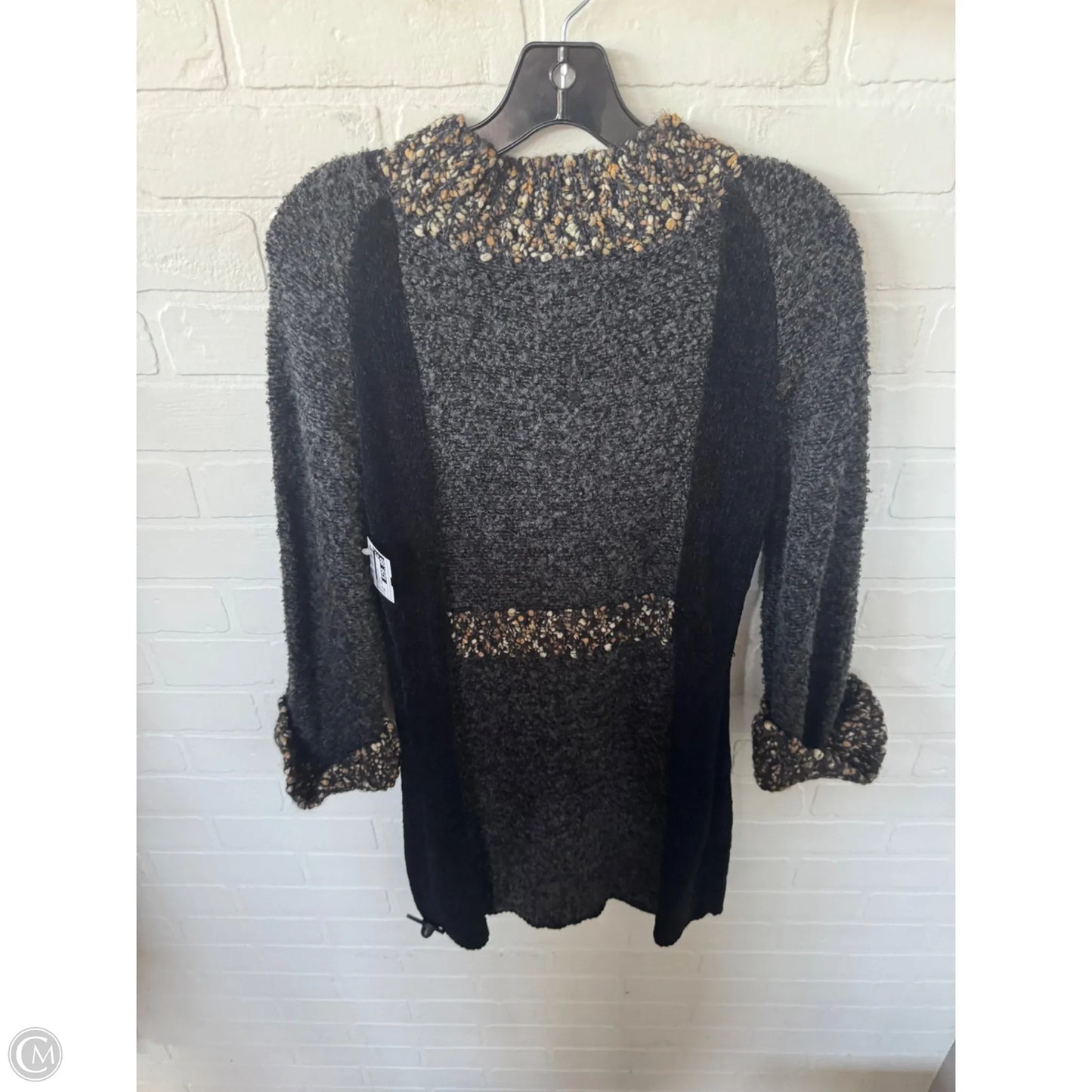 Sweater Cardigan By Curio In Black & Grey, Size: Mp