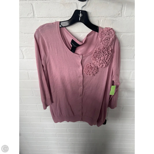 Sweater Cardigan By Cynthia Rowley In Pink, Size: 1x