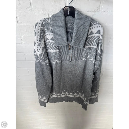 Sweater By Cme In Grey & White, Size: 2x