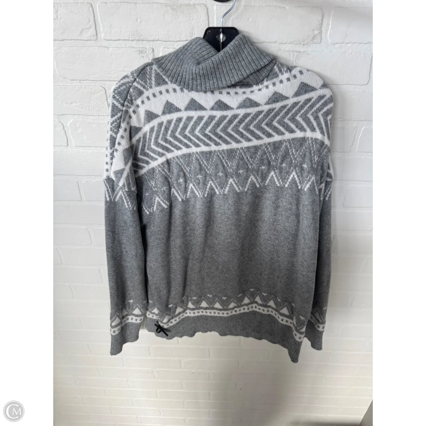Sweater By Cme In Grey & White, Size: 2x