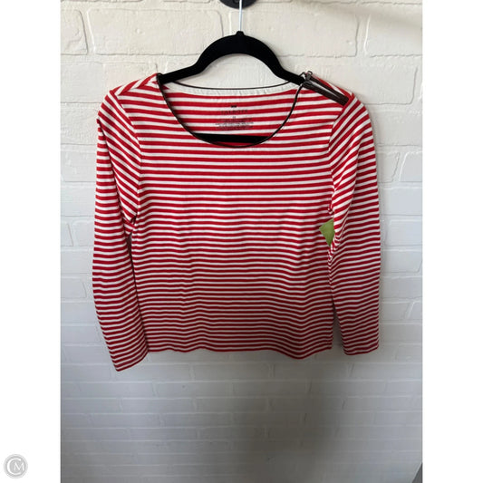 Top Long Sleeve By Talbots In Red & White, Size: Xs