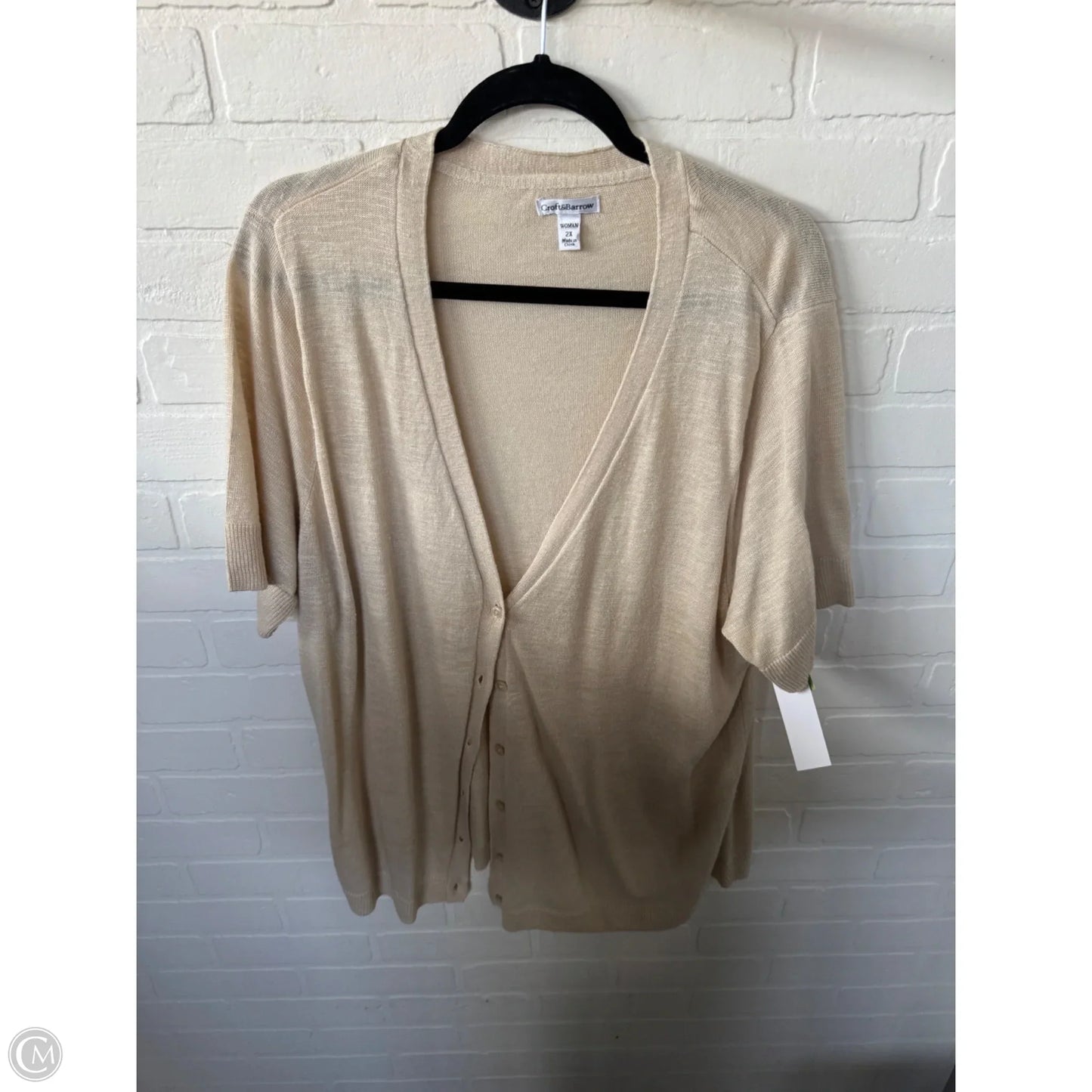 Sweater Cardigan By Croft And Barrow In Tan, Size: 2x
