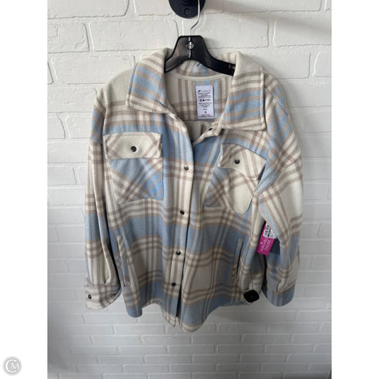 Jacket Shirt By Clothes Mentor In Blue & Tan, Size: M