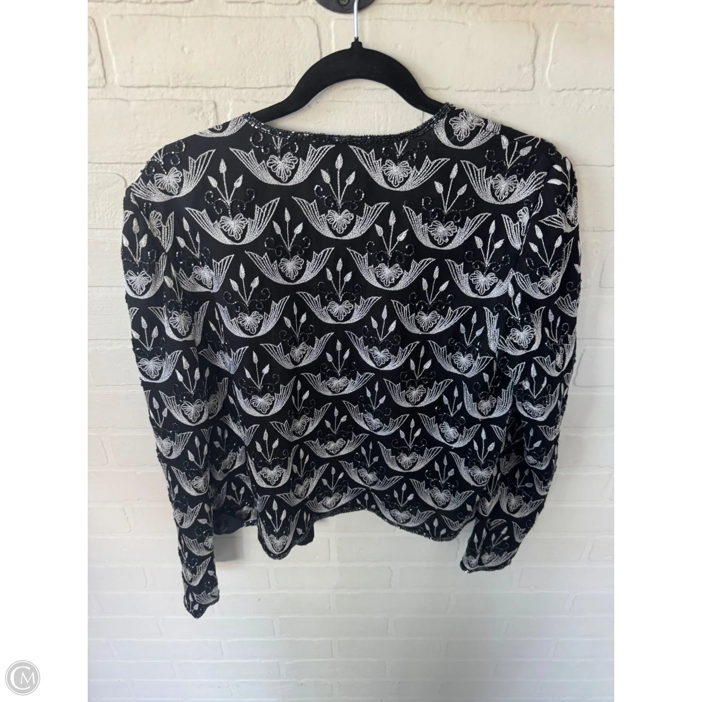 Blazer By Clothes Mentor In Black & Silver, Size: M