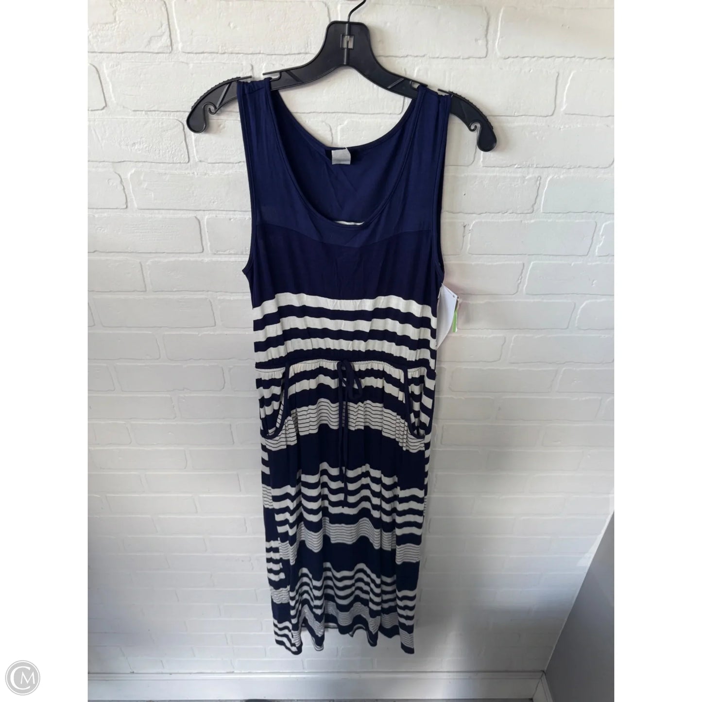 Dress Casual Midi By Espresso In Blue & White, Size: M