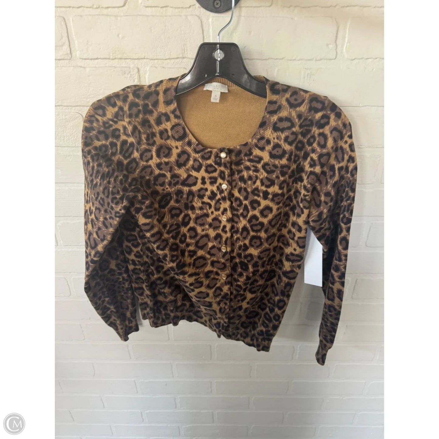 Sweater Cardigan By Talbots In Animal Print, Size: Sp