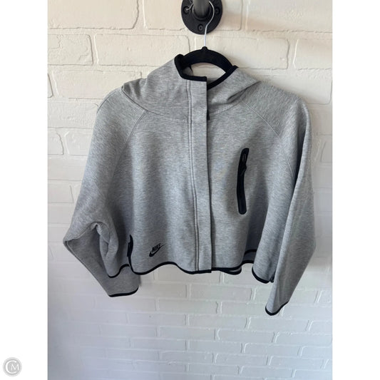 Athletic Jacket By Nike In Grey, Size: M