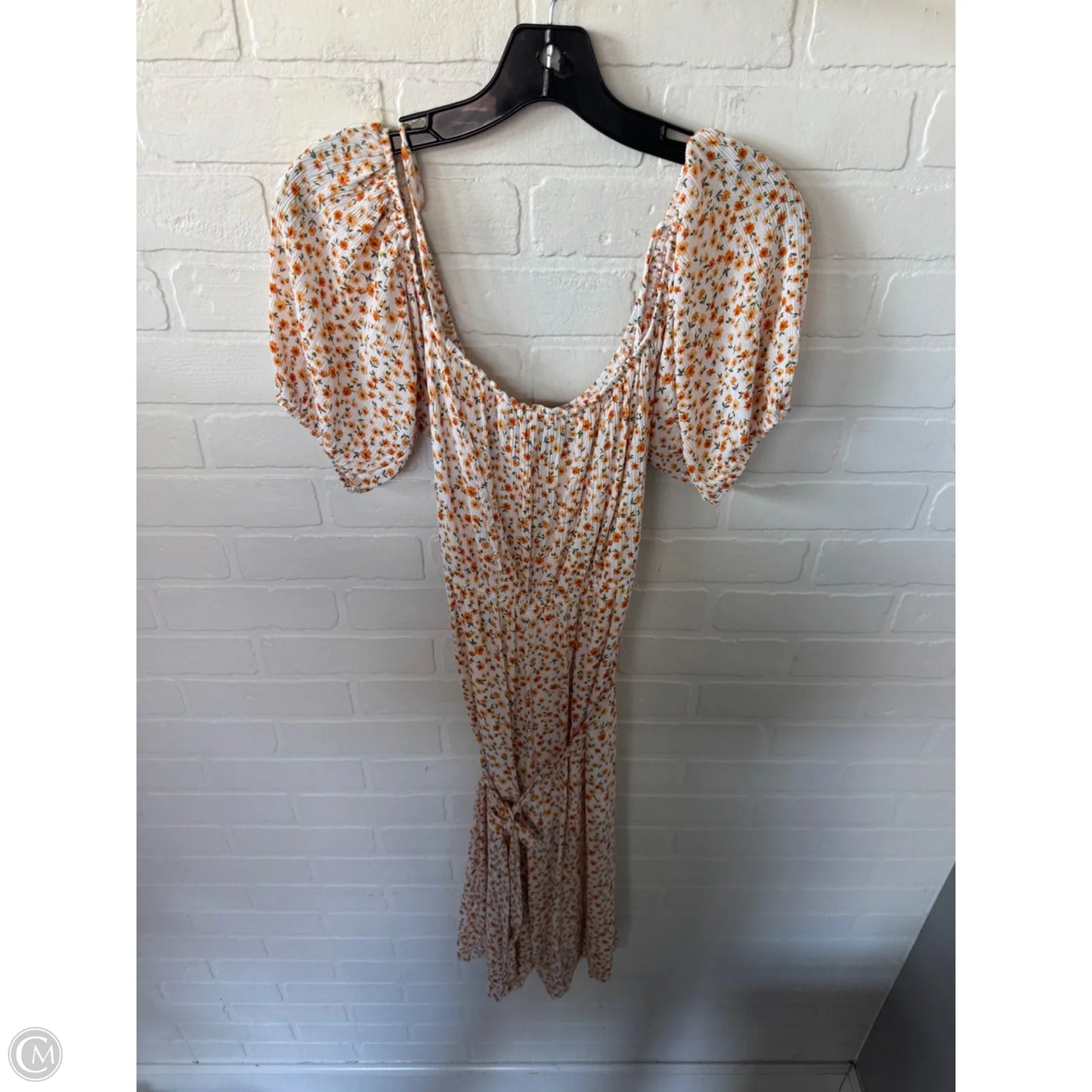 Dress Casual Midi By Trixxi In Orange & White, Size: S