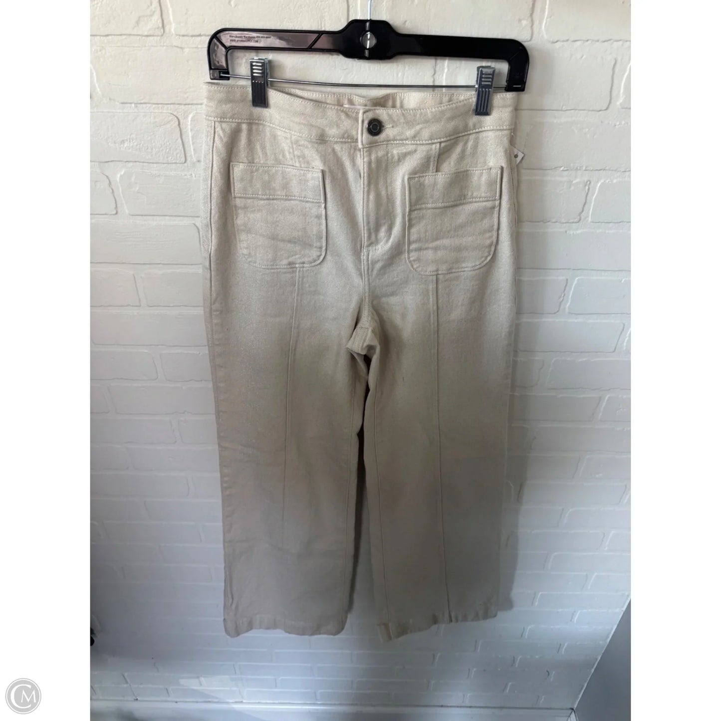 Jeans Wide Leg By Lc Lauren Conrad In Cream & Silver, Size: 4