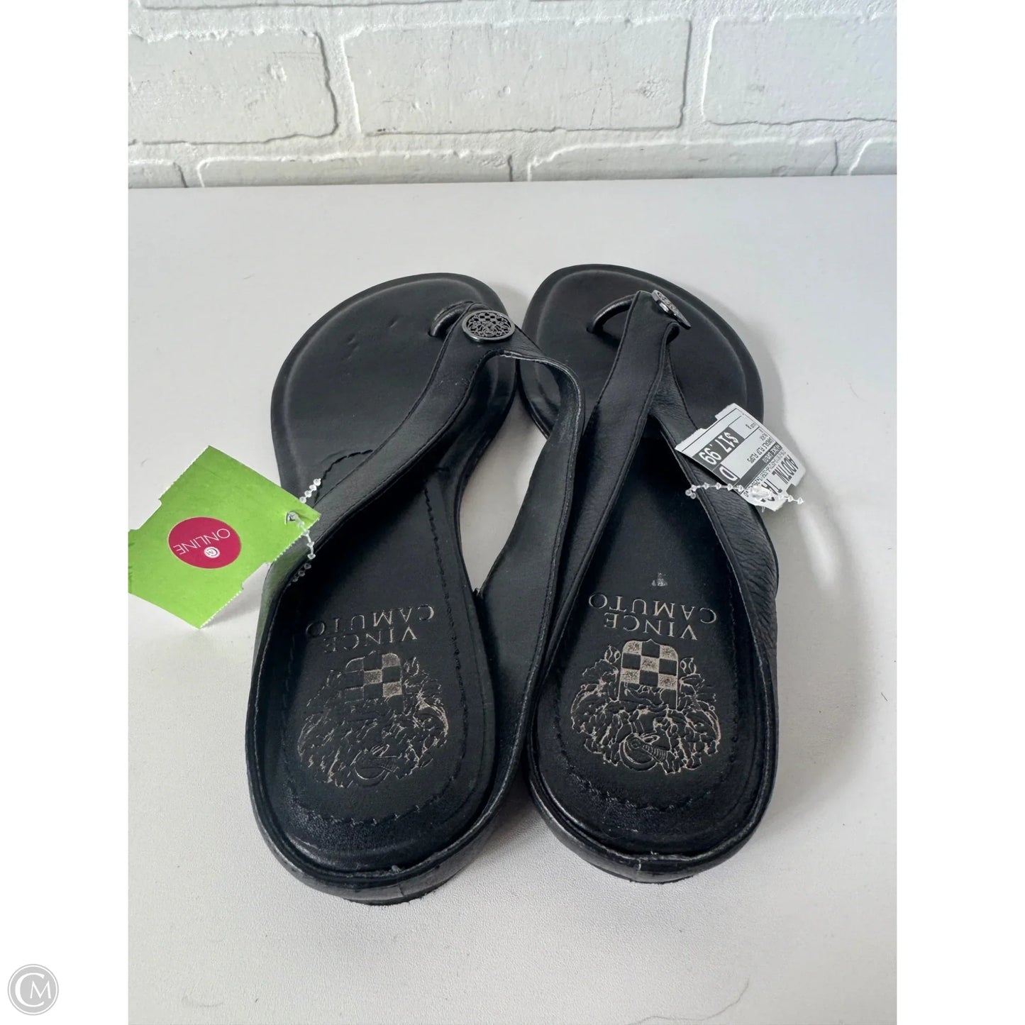 Sandals Flip Flops By Vince Camuto In Black, Size: 8