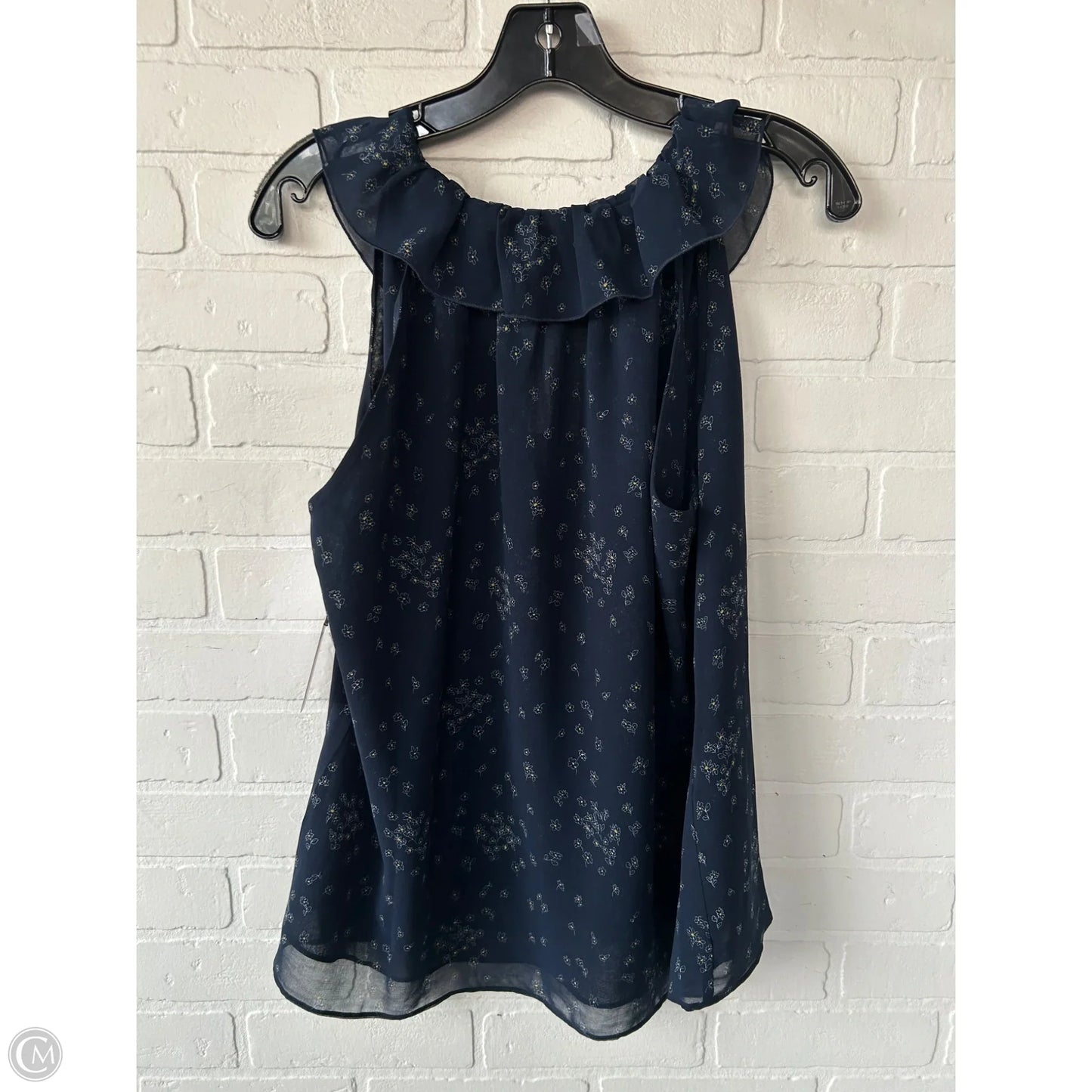 Blouse Sleeveless By Cabi In Blue & Yellow, Size: M