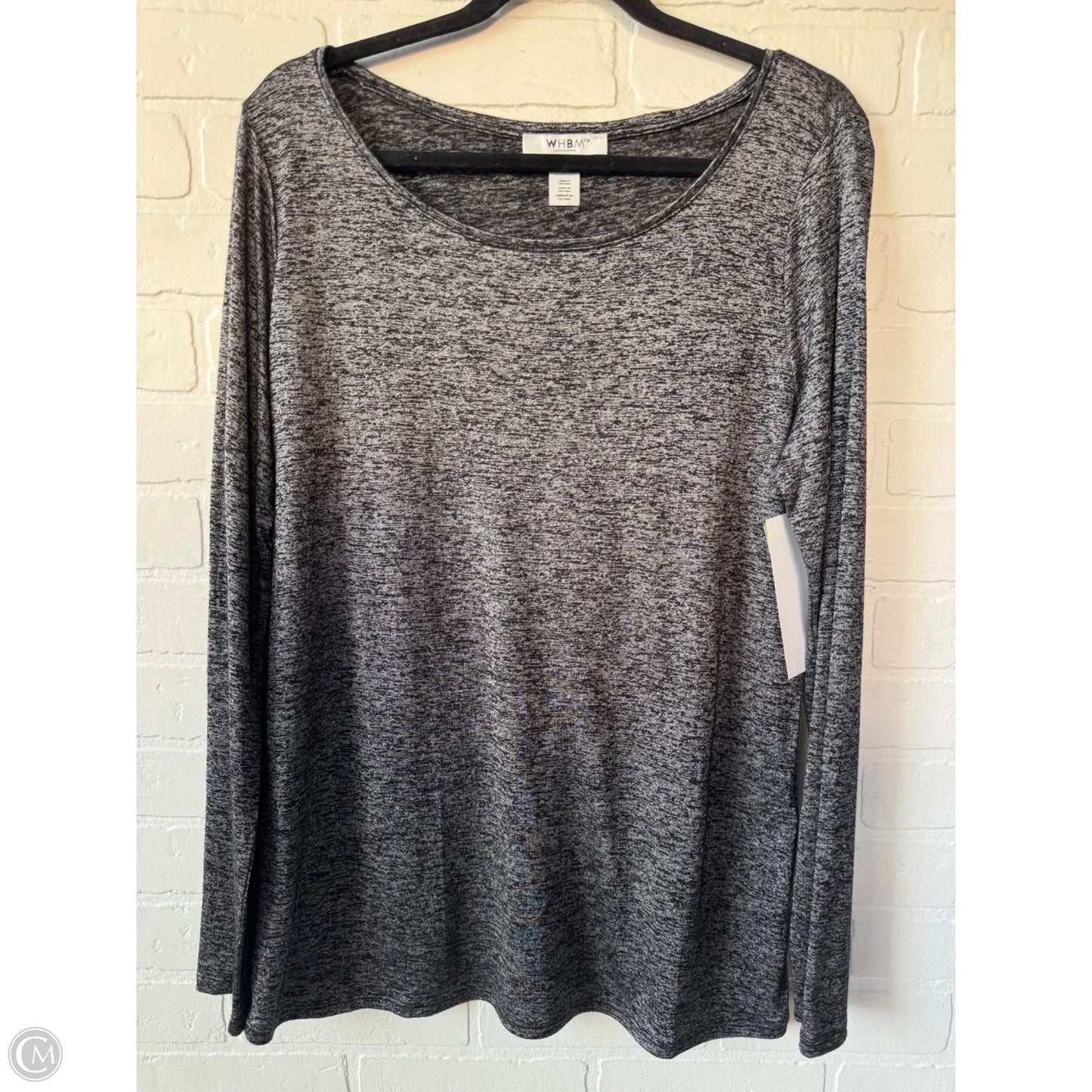 Top Long Sleeve Basic By White House Black Market In Black & Silver, Size: L