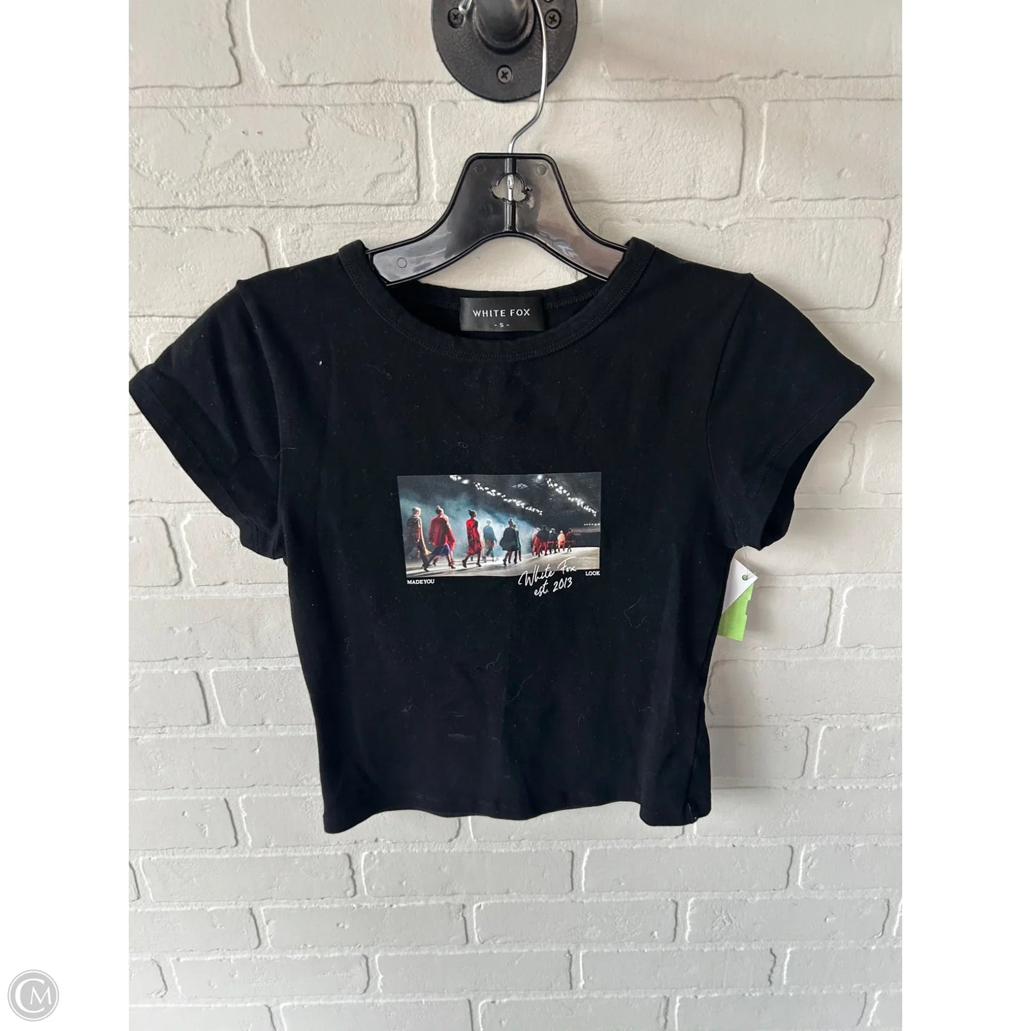 Top Short Sleeve Basic By White Fox In Black & White, Size: S
