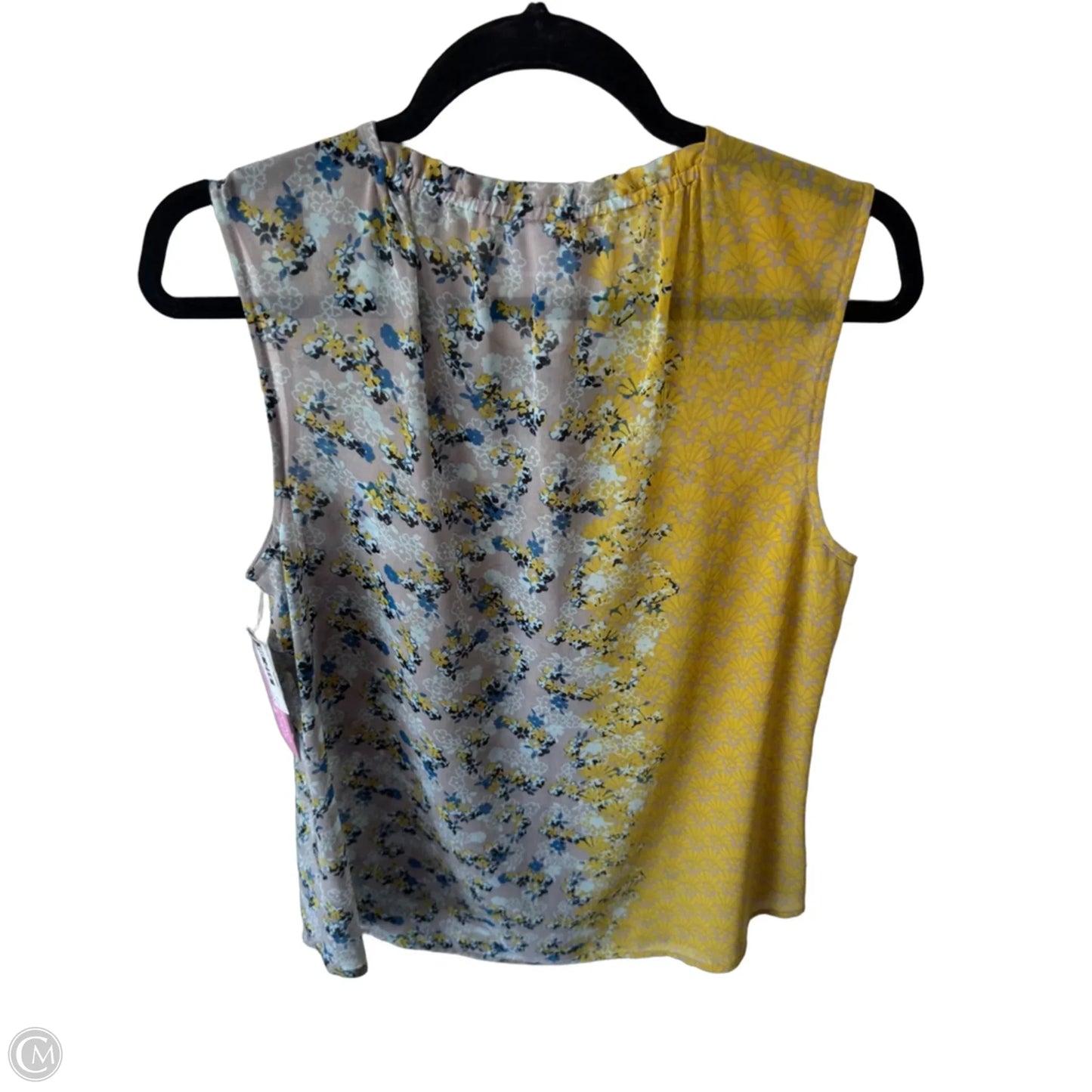 Blouse Sleeveless By Cabi In Grey & Yellow, Size: M