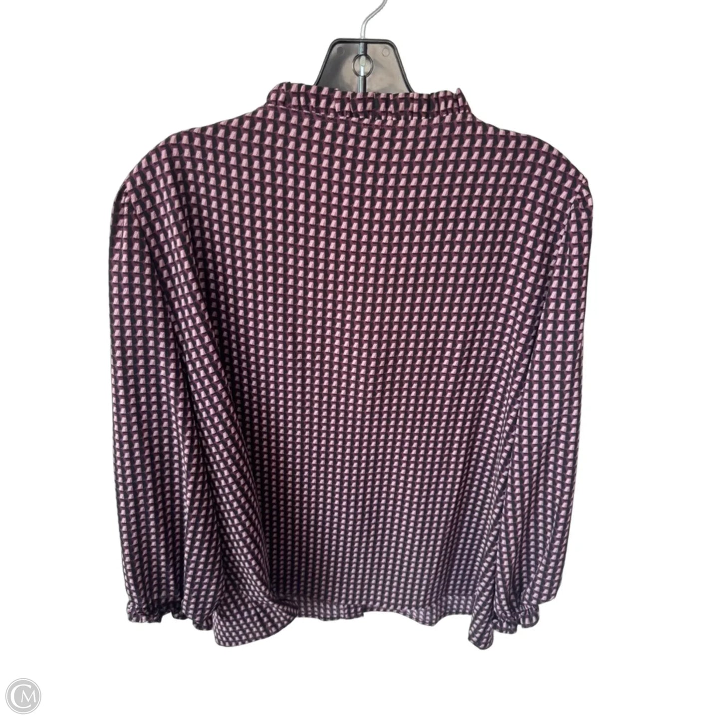 Blouse Long Sleeve By Cece In Black & Purple, Size: Xl