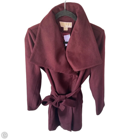 Coat Wool By Michael By Michael Kors In Maroon, Size: M