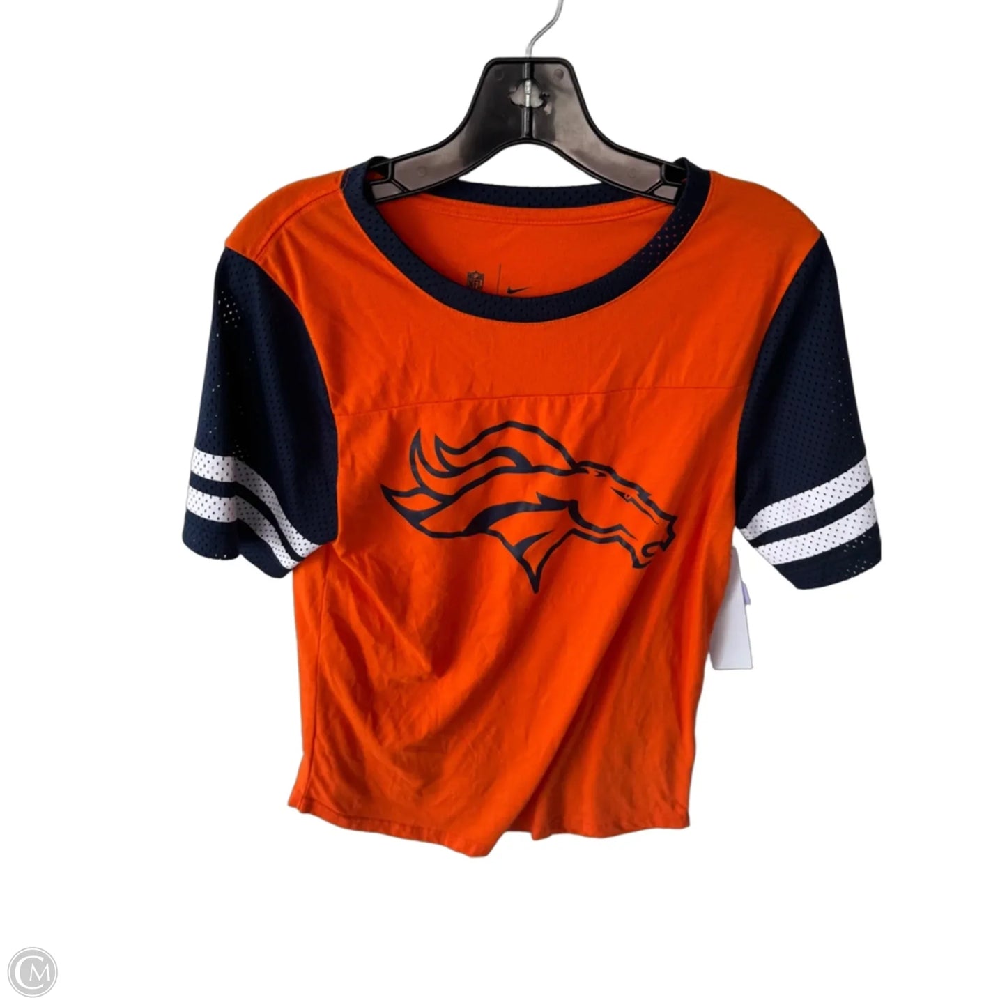 Top Short Sleeve By Nfl In Blue & Orange, Size: M