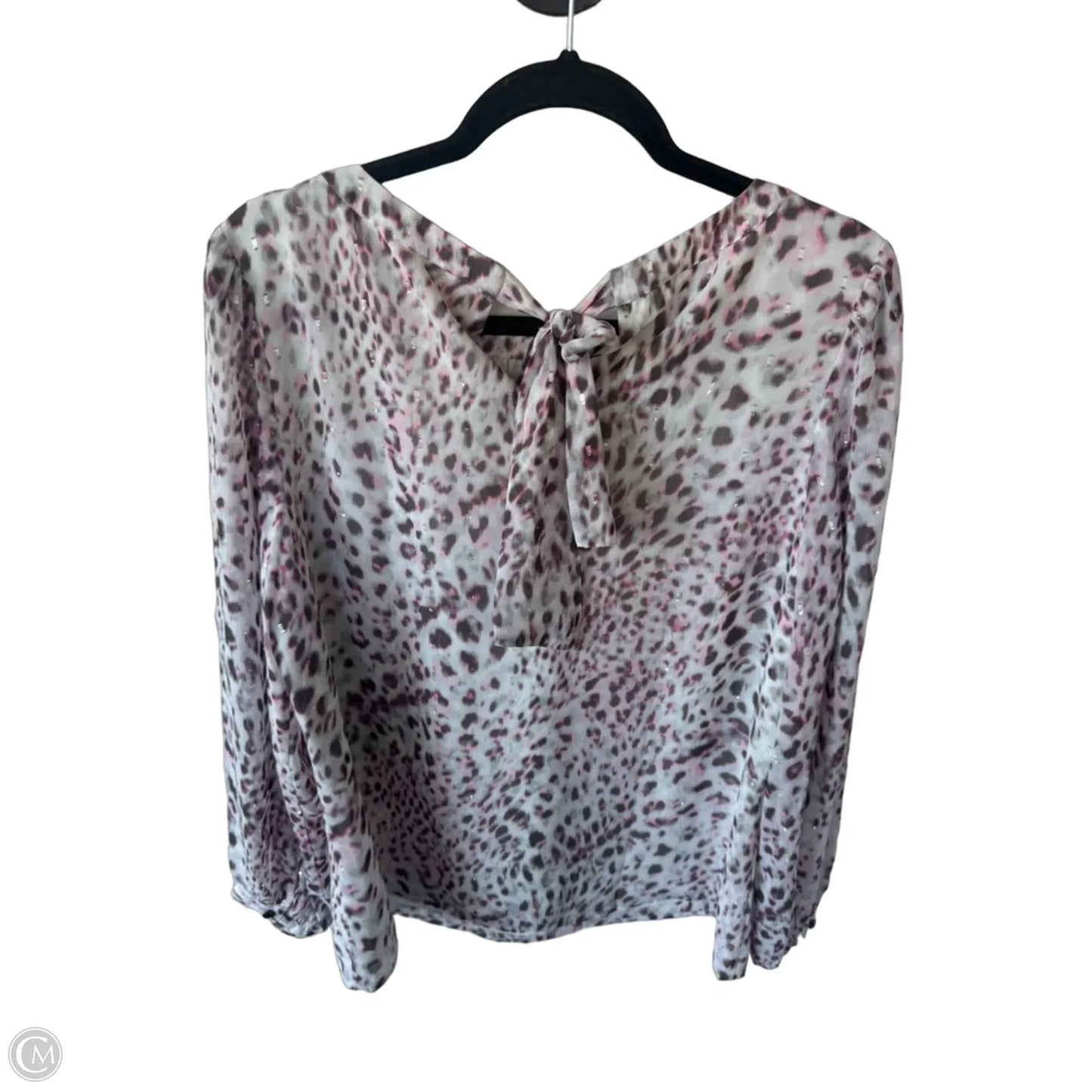 Blouse Long Sleeve By Talbots In Grey & Pink, Size: L