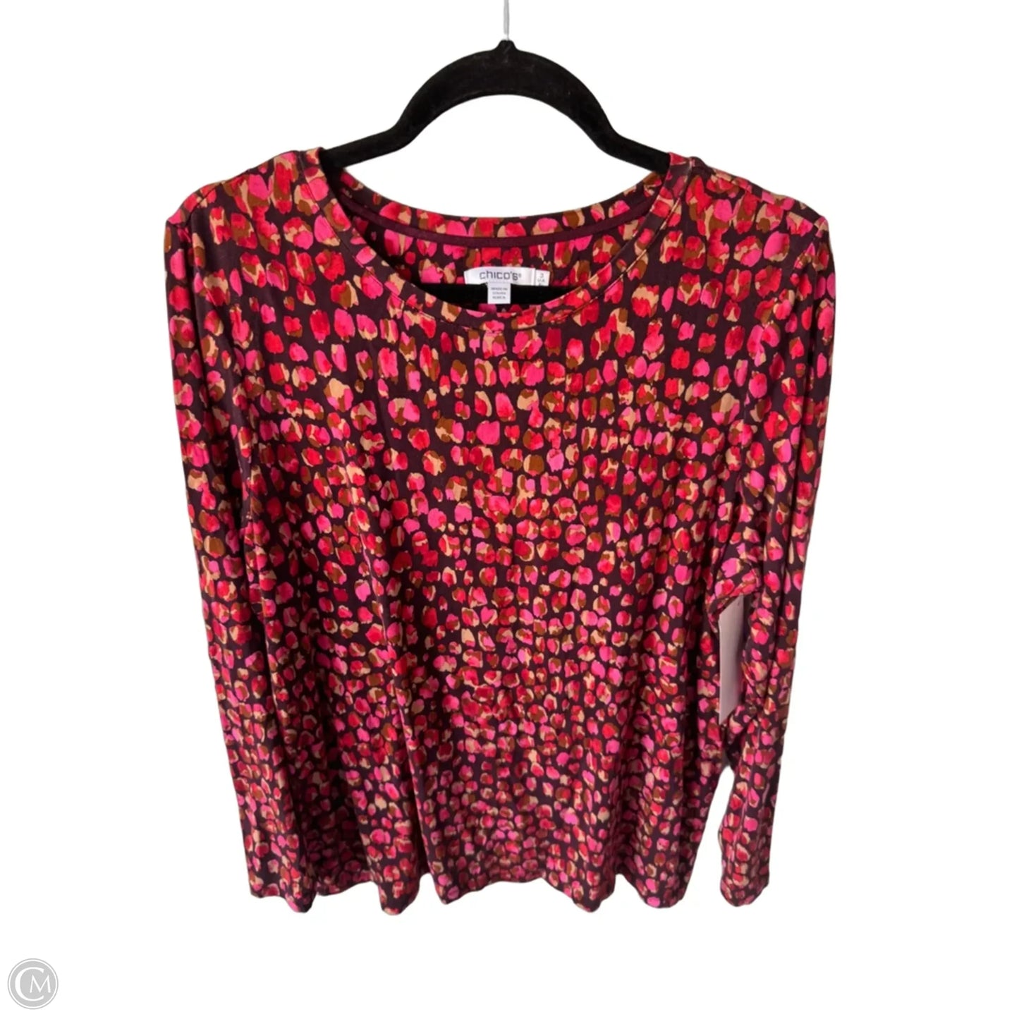 Top Long Sleeve By Chicos In Purple & Red, Size: Xl