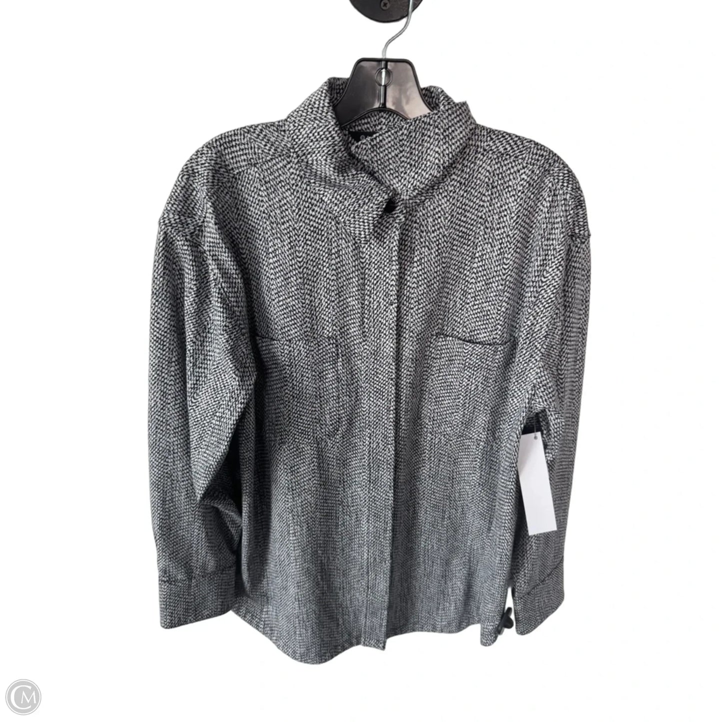 Athletic Jacket By Athleta In Black & White, Size: M
