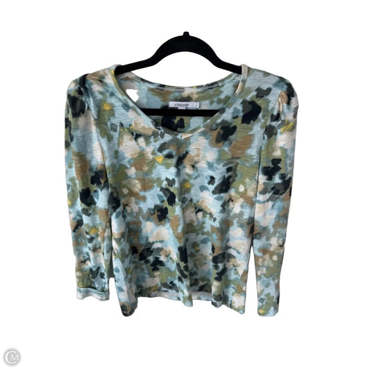 Top 3/4 Sleeve By Chicos In Blue & Green, Size: S