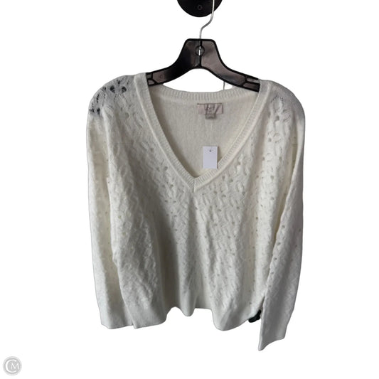 Sweater By Loft In White, Size: L